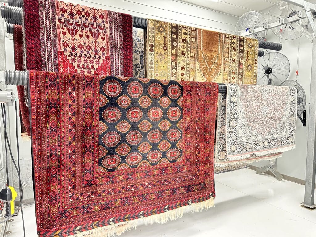 Area rug washing dry room